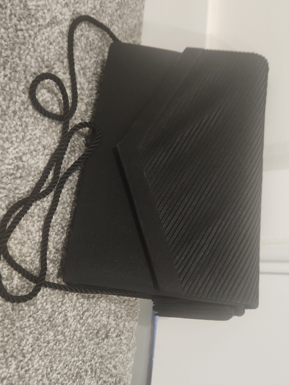 Vintage Goldco Black Textured Envelope Clutch